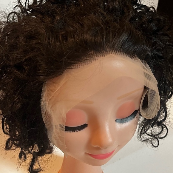 Lace Front Brown Short Curly Wig - Picture 8 of 9